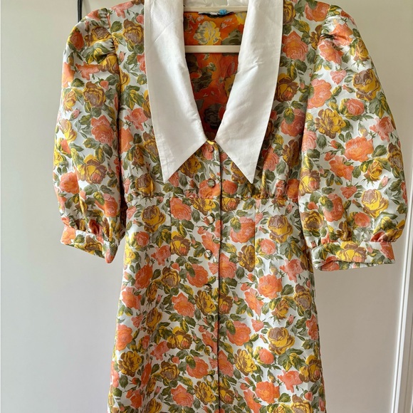 Jacquard Floral Mini Dress - Picture 2 of 6